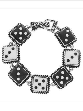 Roll the dice bracelet Black and White charms magnetic bracelet